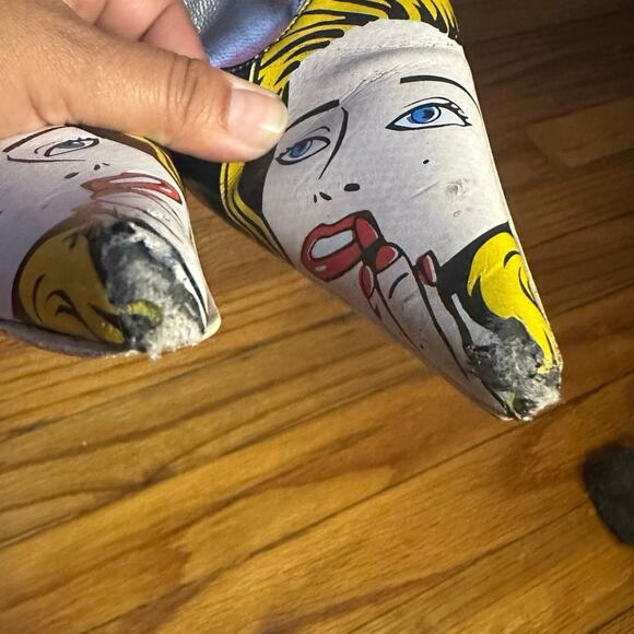 Spezie Black & White Pop Art Leather Heels – Size 37 - Picture 7 of 8